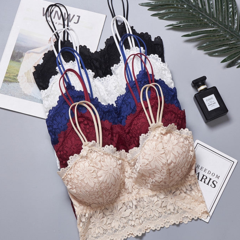 4 Lace Sun Flower Wrapped Bralettes